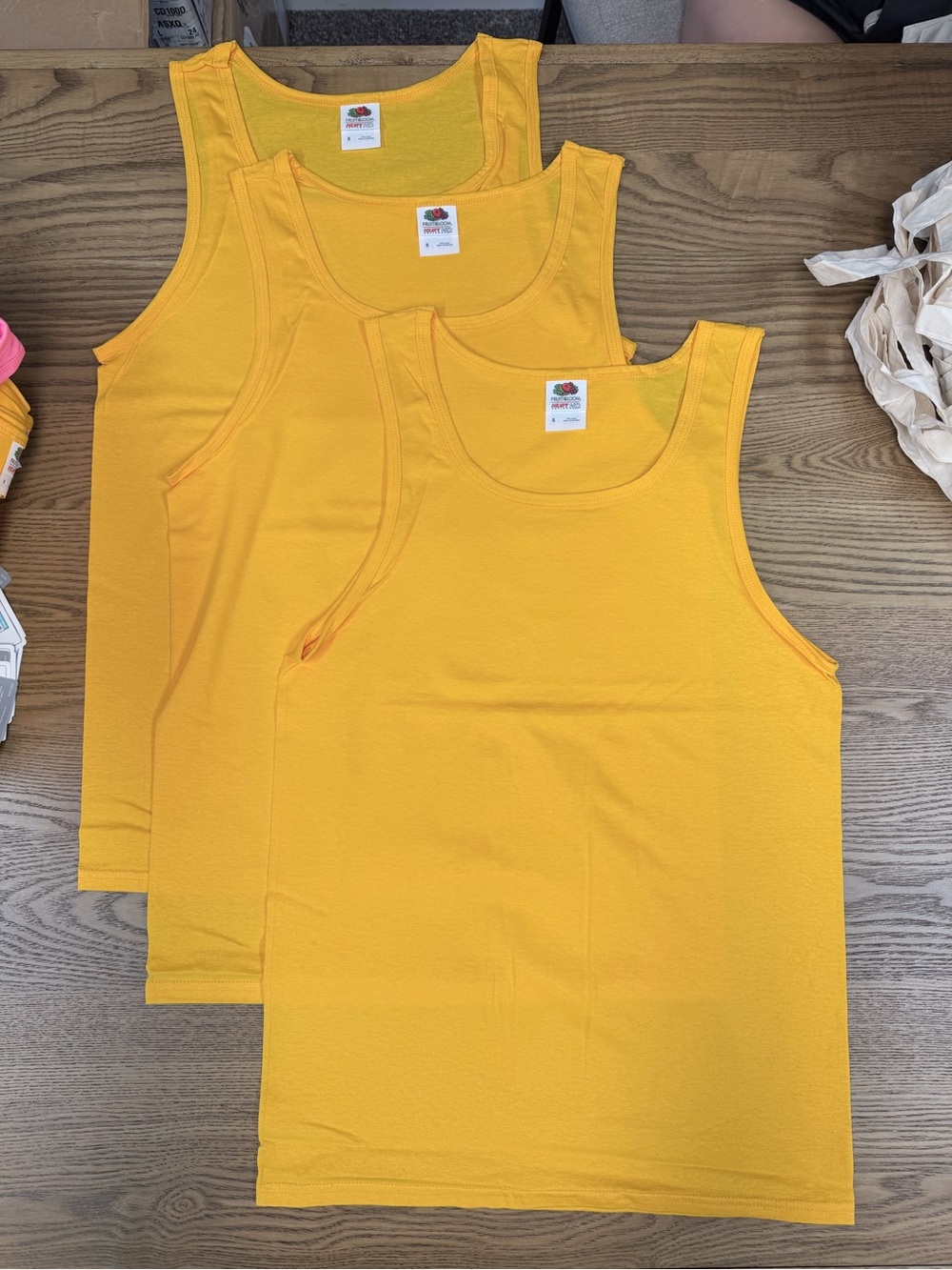 Fruit of the Loom men’s golden Yellow Tank Tops – 3-Pack